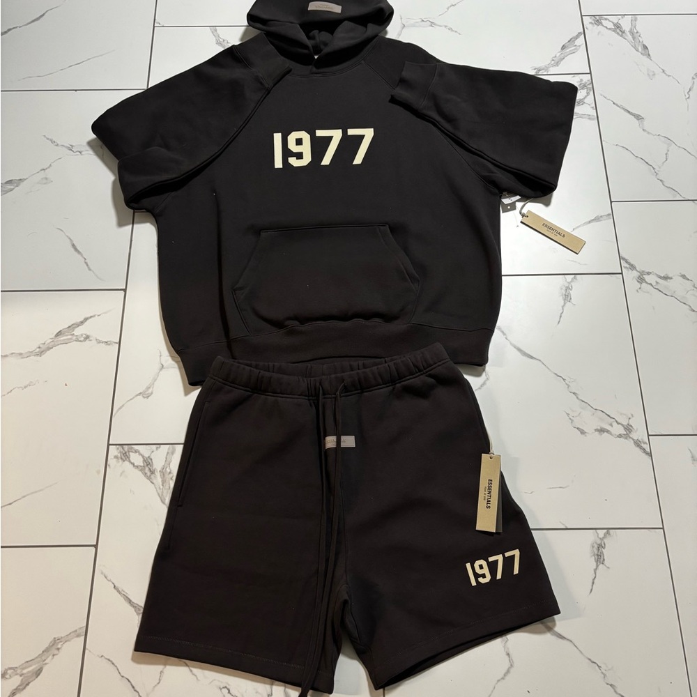 Fear of God Essentials Black Garment iron 1977 classic set unisex set Xs to xxl